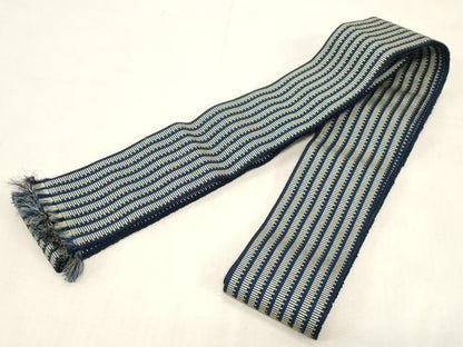 平和屋着物●男性　本場筑前博多織　角帯　縞　正絹　逸品　CABG2993dy