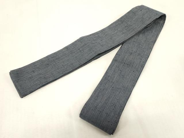 平和屋着物●男性　角帯　紬地　縞　正絹　逸品　CABG2994dy
