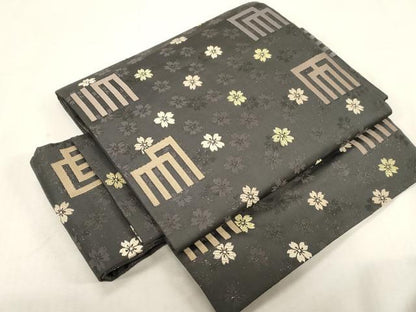 平和屋着物●つけ帯　源氏香桜文　金糸　正絹　逸品　CABG3009dy