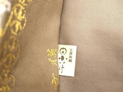 平和屋着物●皇室献上作家　北出与三郎　六通柄　本袋帯　源氏窓桐童文様　金糸　工芸染織小いけ扱い　正絹　逸品　CABG3014dy