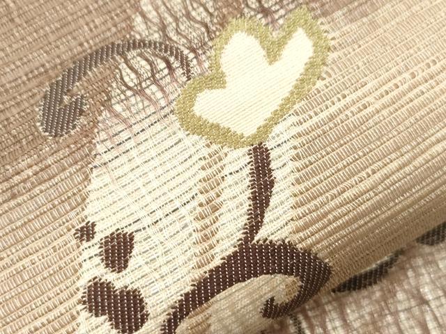平和屋着物▽全通柄袋帯　スリーシーズン　春夏秋　櫛織　枝花文　銀糸　ますいわ屋扱い　正絹　逸品　CABG3016dy