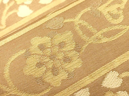 平和屋着物●西陣　川島織物　六通柄　本袋帯　草花文　金糸　正絹　逸品　CABG3037dy