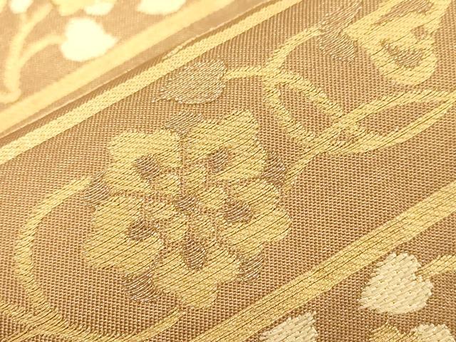 平和屋着物●西陣　川島織物　六通柄　本袋帯　草花文　金糸　正絹　逸品　CABG3037dy