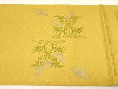 平和屋着物●龍村晋謹製　太鼓柄袋帯　桐竹鳳凰文錦　銀糸　正絹　逸品　CABG3038dy