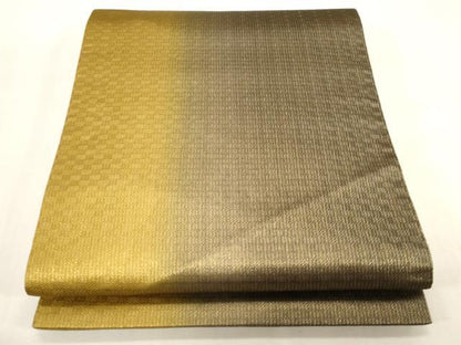 平和屋着物●全通柄袋帯　霞文　金糸　正絹　逸品　CABG3040dy