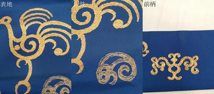 平和屋着物●龍村美術織物　たつむら　九寸名古屋帯　金工鳥　金糸　正絹　逸品　CABG3048dy