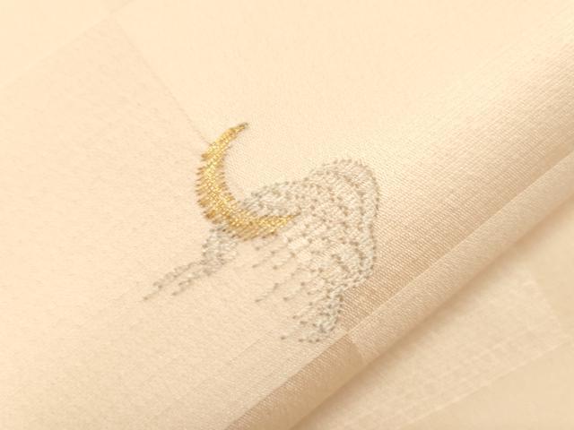 平和屋着物●九寸名古屋帯　総刺繍　梟　金糸　正絹　逸品　CABG3055dy