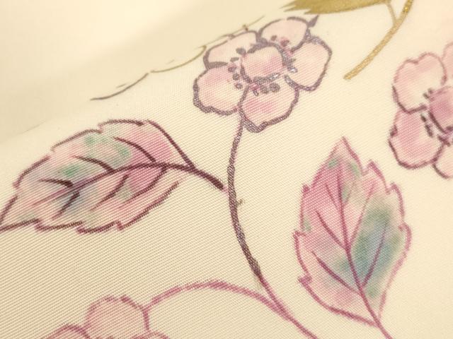 平和屋着物●中国三大刺繍　相良刺繍　塩瀬　九寸名古屋帯　駒刺繍　成り物　苺　金銀彩　正絹　逸品　CABG3062dy