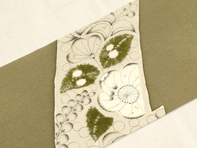 平和屋着物●京都府指定無形文化財 染色作家 小倉建亮の弟子 市瀬史郎 九寸名古屋帯 辻が花 手描き 鬼しぼ縮緬 正絹 逸品 CABG3065dy