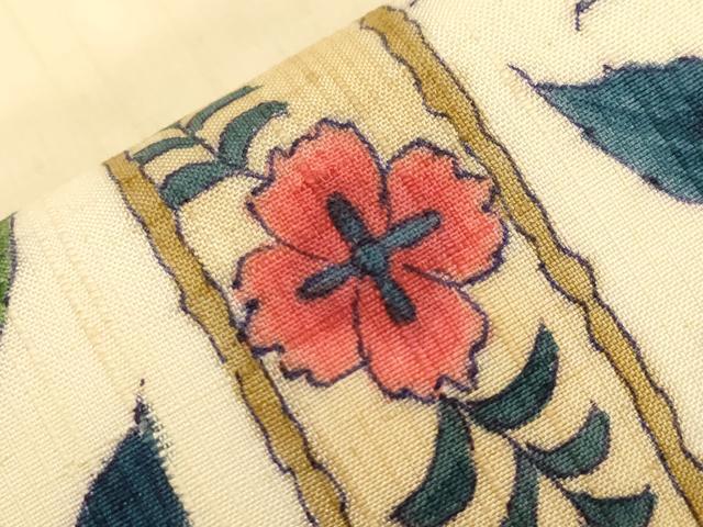 平和屋着物●九寸名古屋帯　作家物　紬地　印度佐羅紗　正絹　逸品　CABG3066dy