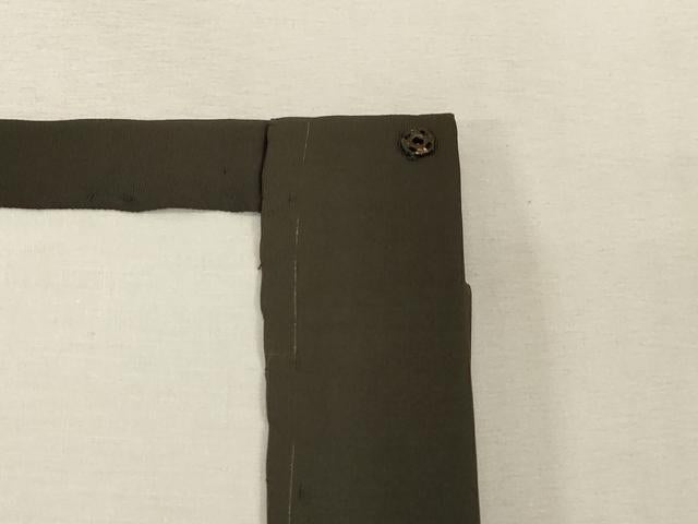 平和屋着物●塩瀬　九寸開き名古屋帯　駒刺繍　幾何学花文　黒地　金彩　正絹　逸品　CABG3068dy
