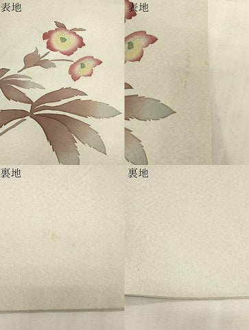 平和屋着物●九寸名古屋帯　作家物　ろうけつ染め　草花文　正絹　逸品　CABG3070dy