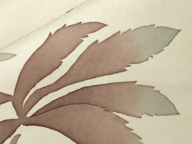平和屋着物●九寸名古屋帯　作家物　ろうけつ染め　草花文　正絹　逸品　CABG3070dy