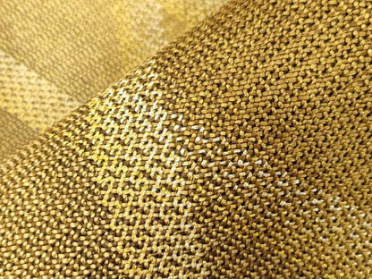 平和屋着物▽八寸名古屋帯　スリーシーズン　春夏秋　組織　菱文　金銀糸　正絹　逸品　未使用　CABG3087dy