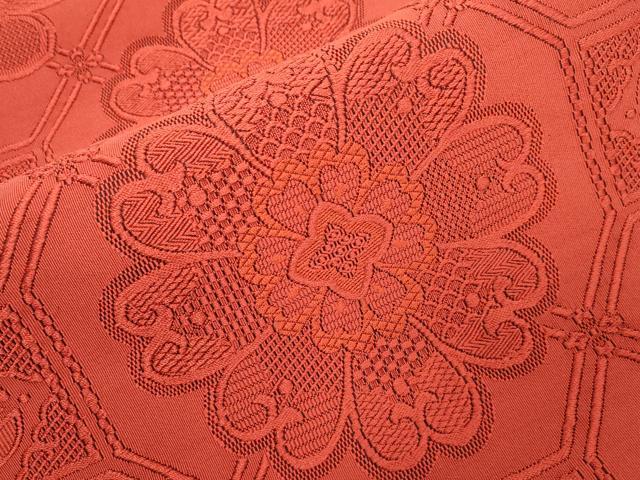 平和屋着物●爪掻き本綴れ　八寸名古屋帯　蜀江花文　紅緋色　正絹　逸品　CABG3090dy