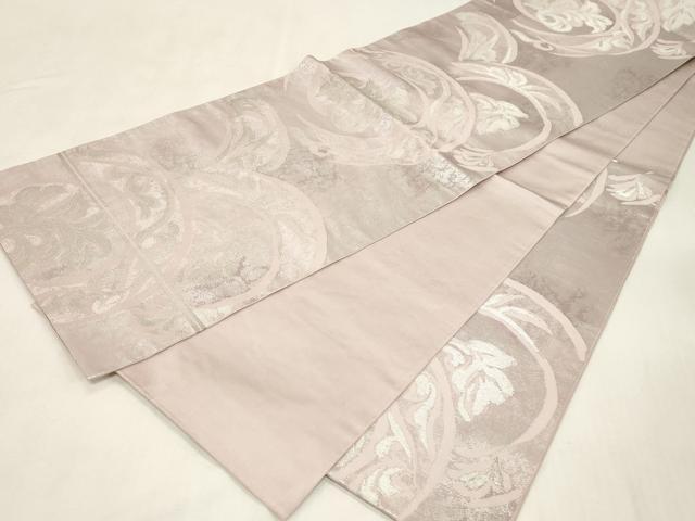 平和屋着物●西陣　川島織物　六通柄　本袋帯　唐草文　銀糸　正絹　逸品　CABG3103dy