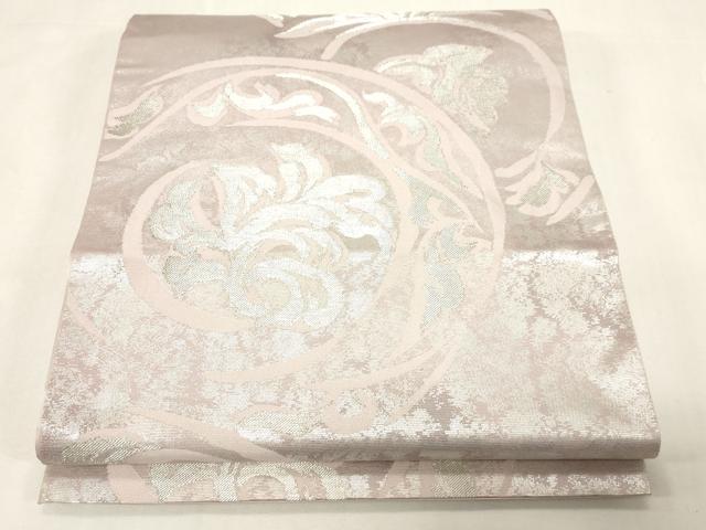 平和屋着物●西陣　川島織物　六通柄　本袋帯　唐草文　銀糸　正絹　逸品　CABG3103dy