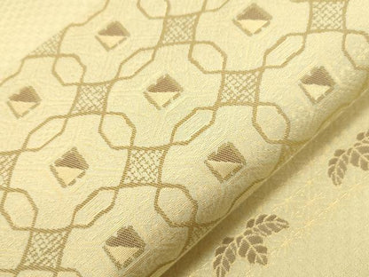 平和屋着物●西陣　川島織物　本金　全通柄　本袋帯　横段花文　金糸　正絹　逸品　CABG3106dy