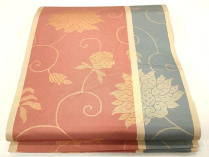 平和屋着物●全通柄　本袋帯　更紗唐草文　金糸　正絹　逸品　CABG3108dy
