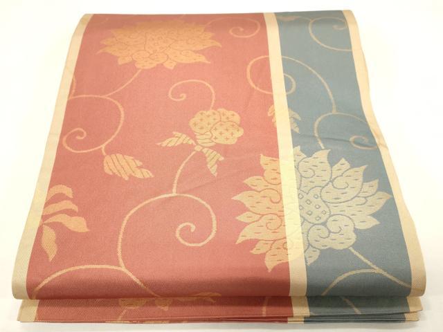 平和屋着物●全通柄　本袋帯　更紗唐草文　金糸　正絹　逸品　CABG3108dy