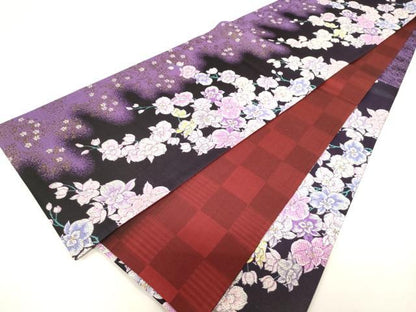 平和屋着物●両面　六通柄袋帯　胡蝶蘭　金銀糸　正絹　逸品　CABG3113dy