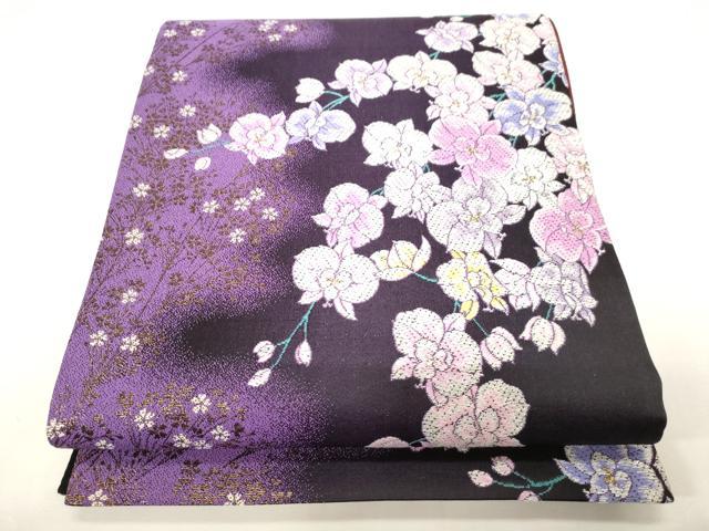 平和屋着物●両面　六通柄袋帯　胡蝶蘭　金銀糸　正絹　逸品　CABG3113dy