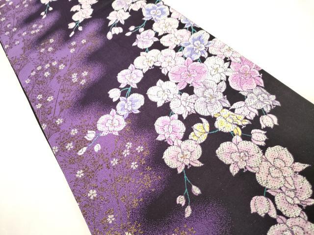 平和屋着物●両面　六通柄袋帯　胡蝶蘭　金銀糸　正絹　逸品　CABG3113dy