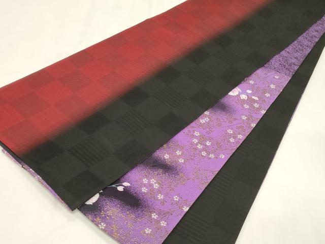 平和屋着物●両面　六通柄袋帯　胡蝶蘭　金銀糸　正絹　逸品　CABG3113dy