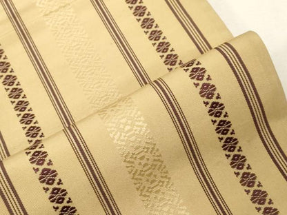 平和屋着物●本場筑前博多織　半幅帯　献上　正絹　逸品　CABG3124dy