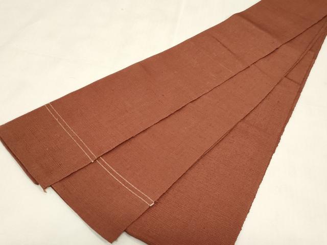 平和屋着物●半幅帯　信州紬　柿渋色　正絹　逸品　CABG3125dy