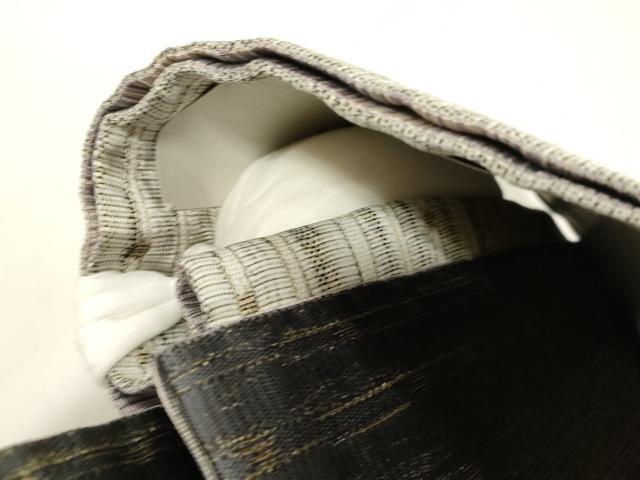 平和屋着物●ワンタッチつけ帯　本泥染　幾何学文　金銀糸　正絹　逸品　CABG3128dy