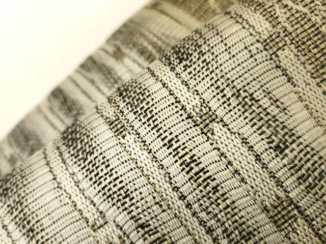 平和屋着物●ワンタッチつけ帯　本泥染　幾何学文　金銀糸　正絹　逸品　CABG3128dy