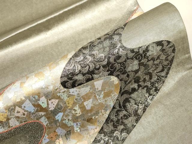 平和屋着物●金彩友禅作家　金彩の魔術師　堀省平　金煌織　太鼓柄袋帯　草木文　金銀彩　引箔　正絹　逸品　CABG3141dy