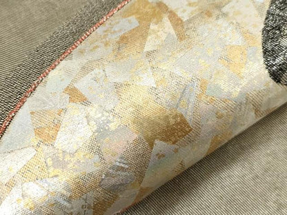 平和屋着物●金彩友禅作家　金彩の魔術師　堀省平　金煌織　太鼓柄袋帯　草木文　金銀彩　引箔　正絹　逸品　CABG3141dy