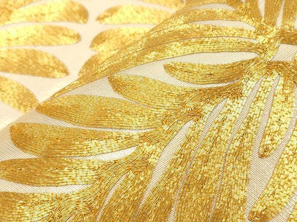平和屋着物●西陣　川島織物　太鼓柄袋帯　駒刺繍　菱文　金糸　正絹　逸品　CABG3142dy