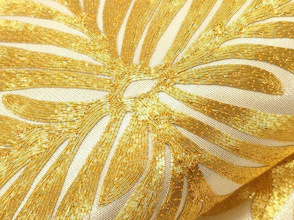 平和屋着物●西陣　川島織物　太鼓柄袋帯　駒刺繍　菱文　金糸　正絹　逸品　CABG3142dy