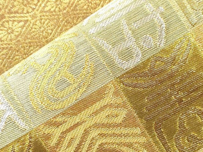 平和屋着物●西陣　川島織物　六通柄　本袋帯　エ霞文字文　金銀糸　正絹　逸品　CABG3148dy