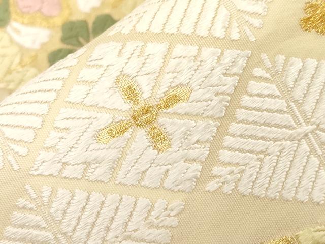 平和屋着物●六通柄袋帯　つづれ唐織　新小石丸　菱花文　金糸　正絹　逸品　未使用　CABG3163dy