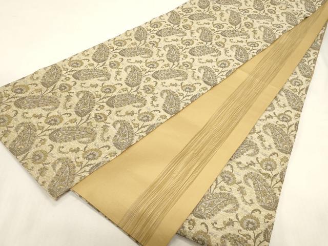 平和屋着物●両面　全通柄袋帯　更紗文　正絹　逸品　CABG3164dy
