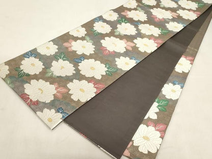 平和屋着物●六通柄袋帯　唐織　はなふゞき　二重箔　正絹　逸品　CABG3167dy
