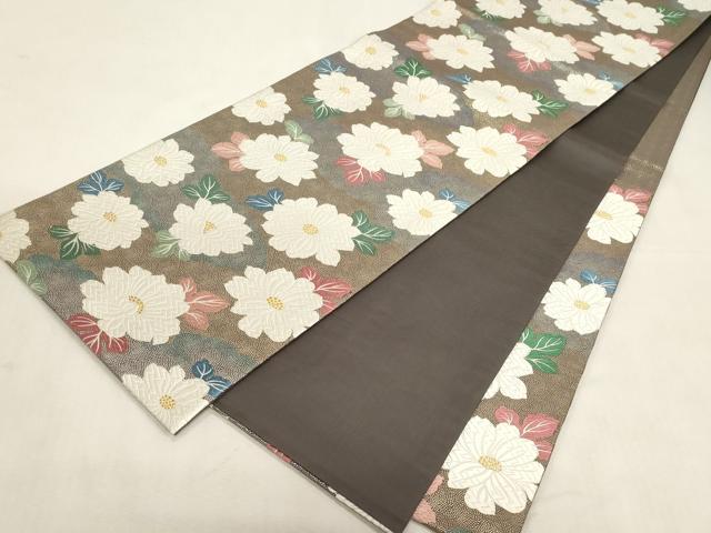 平和屋着物●六通柄袋帯　唐織　はなふゞき　二重箔　正絹　逸品　CABG3167dy