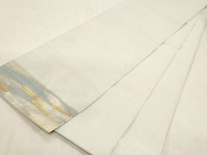 平和屋着物●爪掻き本綴れ　太鼓柄袋帯　エ霞文　金銀糸　正絹　逸品　CABG3169dy