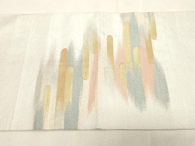 平和屋着物●爪掻き本綴れ　太鼓柄袋帯　エ霞文　金銀糸　正絹　逸品　CABG3169dy