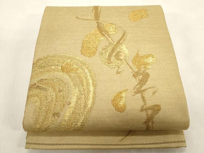 平和屋着物●太鼓柄袋帯　唐草文　金糸　正絹　逸品　CABG3173dy
