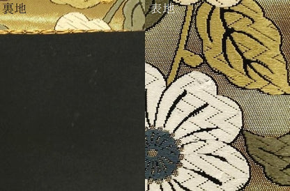 平和屋着物●六通柄袋帯　唐織　糸巻き花文　金糸　正絹　逸品　CABG3175dy