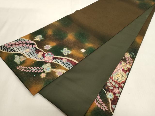 平和屋着物●太鼓柄袋帯　作家物　辻が花　絞り　新装アート謹製　正絹　逸品　CABG3194dy