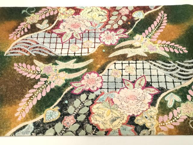 平和屋着物●太鼓柄袋帯　作家物　辻が花　絞り　新装アート謹製　正絹　逸品　CABG3194dy
