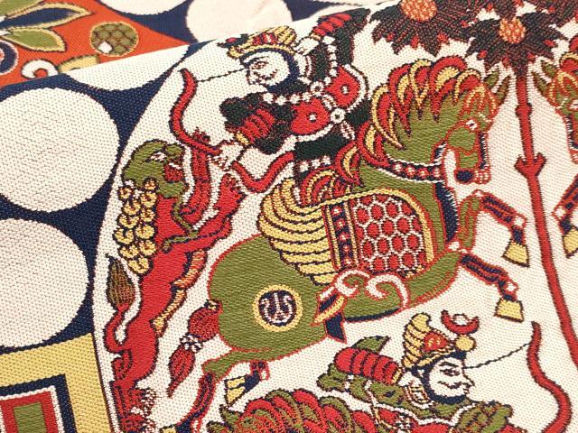 平和屋着物●六通柄　本袋帯　四天王文旗　正絹　逸品　CABG3202tx 平和屋着物○六通柄 本袋帯 四天王文旗 正絹 逸品 CABG3202tx