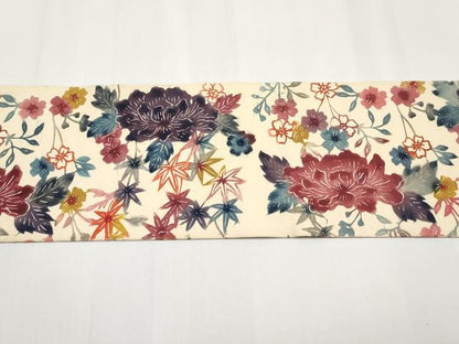 平和屋着物●九寸名古屋帯　紬地　型染め　枝花文　三越扱い　正絹　逸品　CABG3205tx