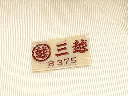 平和屋着物●塩瀬　九寸名古屋帯　手描き　草花文　三越扱い　正絹　逸品　CABG3208tx